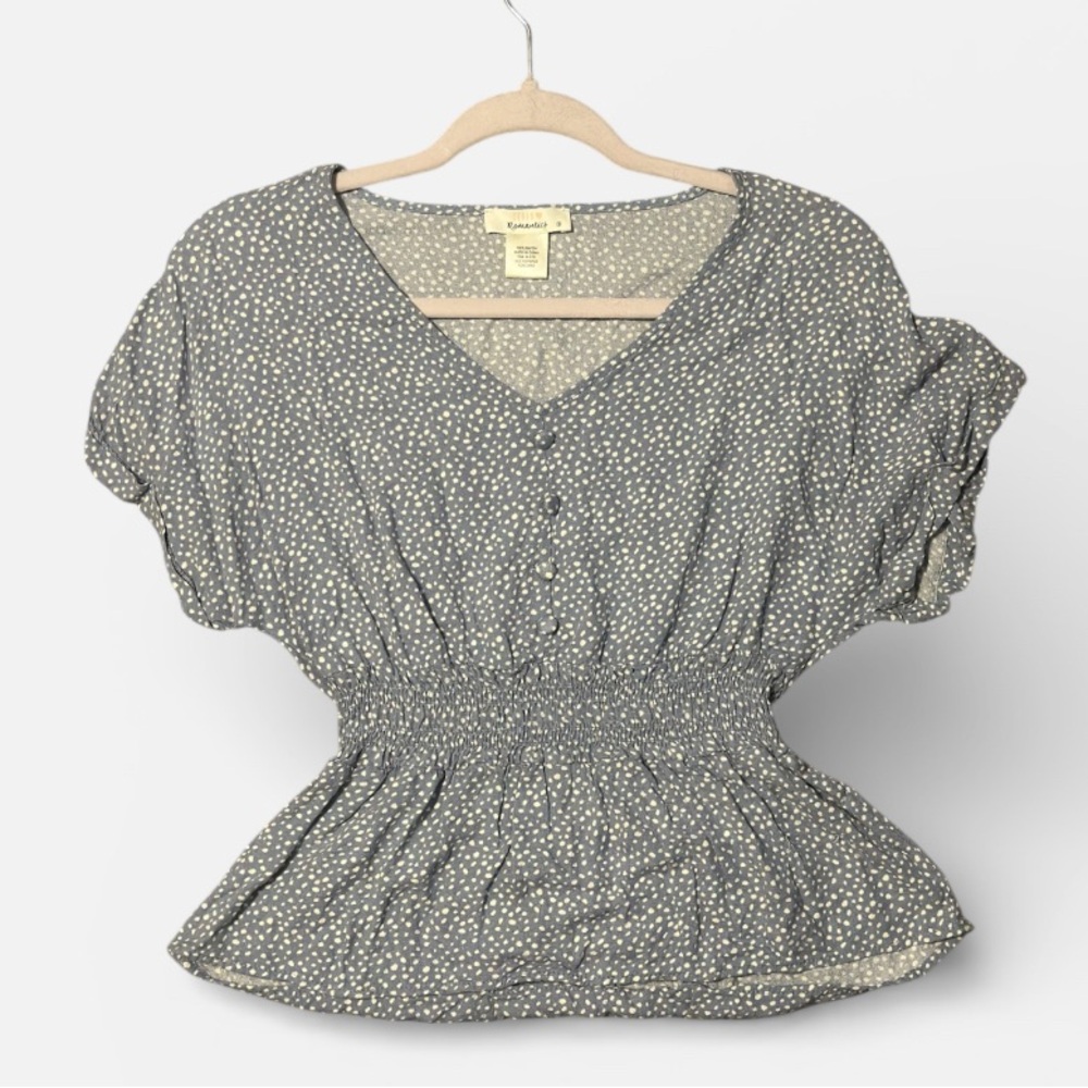 🐣URBAN Romantics Baby Blue Polka Dot Blouse